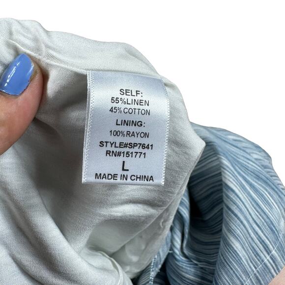 ALTAR’D STATE Blue Striped Space Dye Lightweight Shorts Women's Size Large - Picture 3 of 4